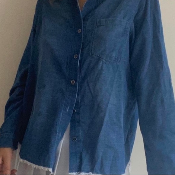 Blue button up - Picture 3 of 4